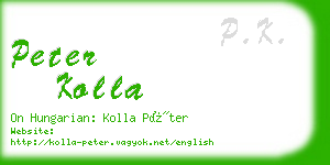 peter kolla business card